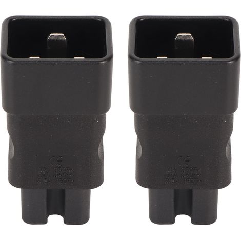 Lot de 2 adaptateurs secteur IEC320 C20 vers IEC320 C15, norme professionnelle, en cuivre, pour ordinateur. (1/5)