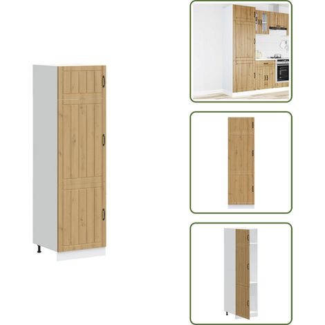 Armadio in legno multistrato - vidaXL Armadio da Cucina Lucca Rovere Artigianale Legno Multistrato - Armadio con porte