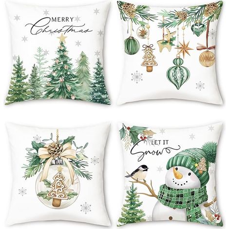 Housse de Coussin 50 x 50 cm 4 Pièces Hiver Décoration (1/5)