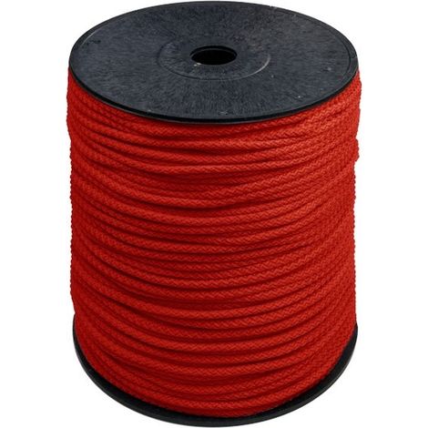 Cordon tressé rouge en polypropylène 3 mm - 10 mB (1/3)
