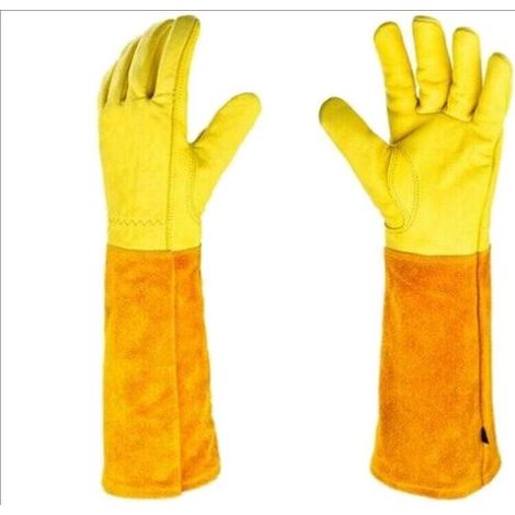 Guanti da giardinaggio resistenti a tagli e spine, guanti protettivi in pelle per proteggere da spine e rovi, guanti da lavoro per giardinaggio e lavori domestici (codice M)