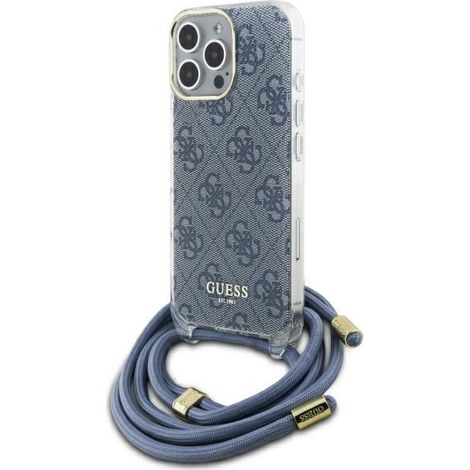 Guess GUHCP16XHC4SEB iPhone 16 Pro Max 6,9" blau/blau Hartschalenetui mit Umhängeband, 4G-Druck (1/5)