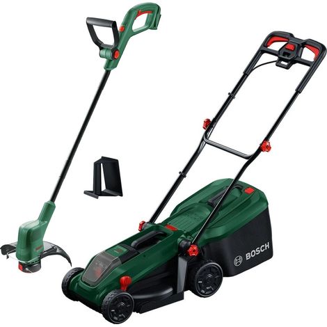 Bosch Rotak 18V-32 Cordless Lawnmower Lawn Mower 32cm & Grass Trimmer Bare Unit