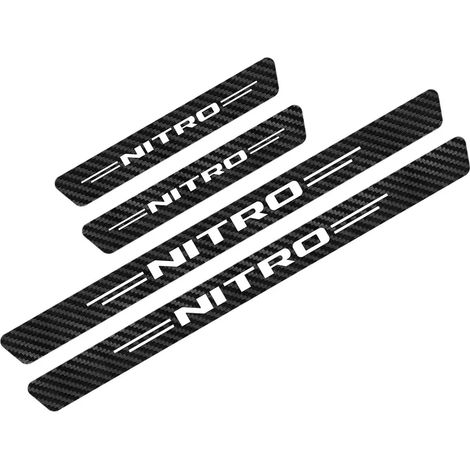 (Noir et rouge,pour NITRO) 4 autocollants de seuil de porte pour Dodge Avenger,Caliber,Caravan,Challenger,Charger,Dart,Durango,Journey,Nitro et Ram (accessoires auto) (1/3)