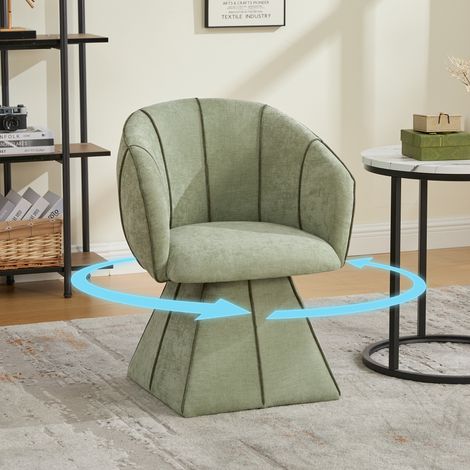 Poltrona girevole ergonomica in chenille 56 cm OKMYHOME (1/5)