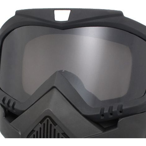 Motorradbrille mit Visier, winddicht, Augenschutz für Outdoor-Fahrten, graue Gläser (1/5)