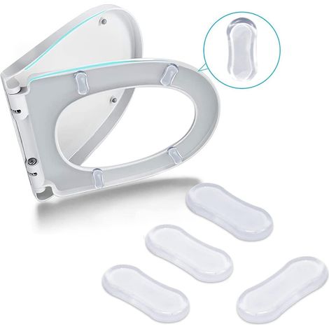 Lot de 6 protège-colles amortisseurs pour toilettes Bidet de salle de bain WATER TRANSPARENT (1/5)