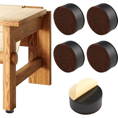 4 Pièces 3cm Rehausseur Meuble, Circulaire Rehausseur Pied de Chaise Diamètre 6cm Autocollant Rehausseur Pied de Table, Capacité de Charge Totale 2000kg pour Canapés, Armoires, Lits, Bureaux (1/5)