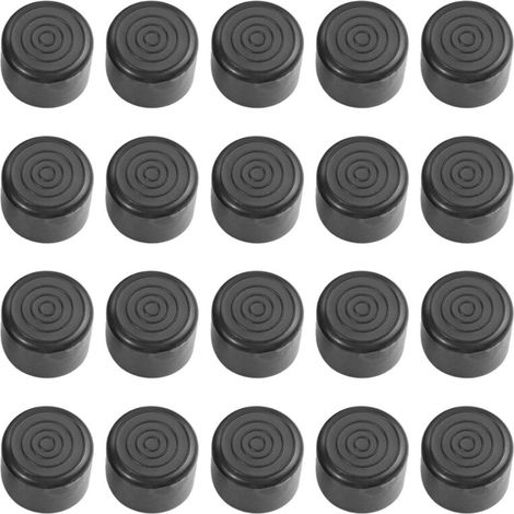 Packung mit 20 Gummifüßen für Stühle – Bodenschoner für Möbelbeine, kratzfeste PVC-Bodenschoner, Tischgleiter in Schwarz (25 mm) (1/5)