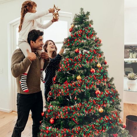 Guirlande En Rotin - 200 cm - Décoration De Noël Pour Arbre Sapin Cheminée Escalier - 1 Pièce (1/5)
