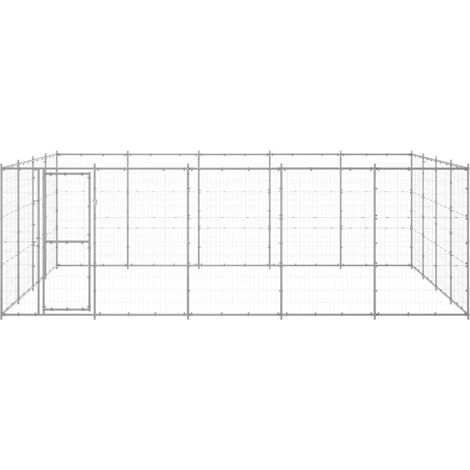 Maison Exclusive - Outdoor-Hundezwinger Verzinkter Stahl 24,2 m²