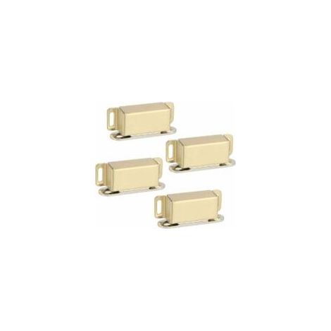 Aimant porte placard loquet magnétique, pour tiroirs ou armoires fermeture de porte, finition dorée en acier inoxydable, 4 pièces, ECAT001G-4P-FR Crezuo (1/4)