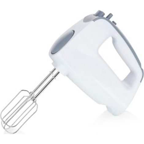 EMERIO HM-110921.12 - Batteur à main électrique de (250 W, 6 vitesses, bouton turbo extra-long de 18,7 cm, crochet pétrisseur (lavable au lave-vaisselle), poignée  souple)