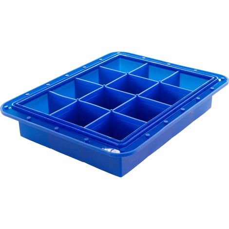 Eiswürfelform, 12 große Würfel, Platinsilikon, Würfelgröße 5x5x5 cm, blau / Lurch (1/5)