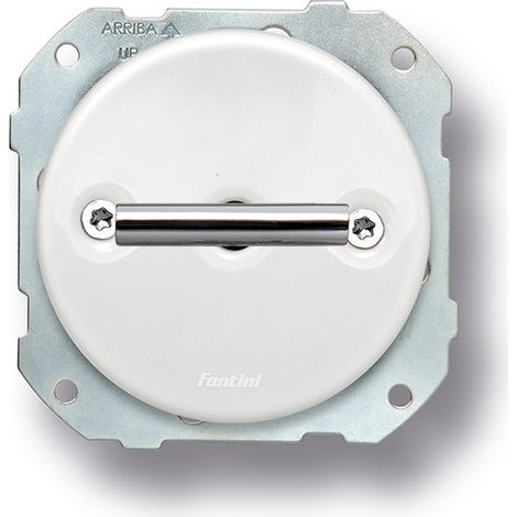 FONTINI Poussoir rotatif métal chrome porcelaine blanche DO LOW (1/2)