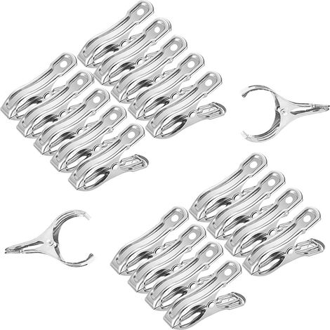 Lot de 20 pinces pour serre – Pinces de jardin en acier inoxydable, pinces pour plantes, supports pour plantes, pinces à vêtements, prise solide (1/5)