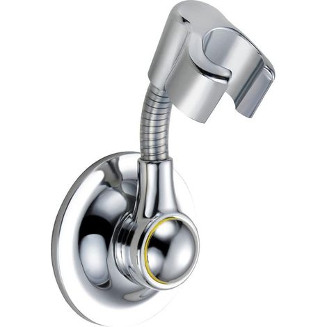 Shower Head Holder Suction Cup Handheld Bracket Height Adjustable Shower Head Holder, Multi-Directional Removable Wall Mounted Suction Cup Bracket (H5) Chromates (1/4)