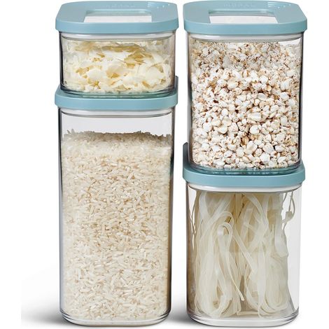 Mepal - Set di 4 pezzi - Contenitori Plastica per Alimenti con Coperchio - Organizzatori da Cucina - Trasparente, Impilabili & Ermetici - 2 x 1000 ml, 1 x 1500 ml e 1 x 425 ml - Nordic Green (1/5)