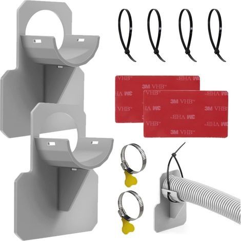 Supports de Tuyau de Piscine, Adaptateur pour Piscine, Supports de Support de Tuyau de Piscine Hors Sol, Accessoire de Piscine, Support de Tuyau d'eau 30-37 mm, Gris, 2PCS (1/5)