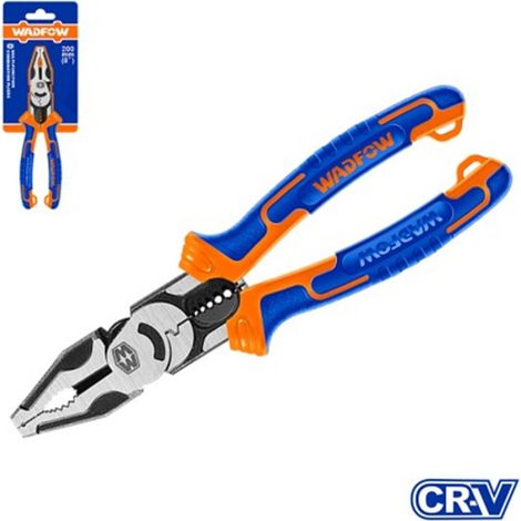 Pinza multifunzione WADFOW 7 in 1 da 8"/200 mm Cr-V, risparmio energetico del 30%, impugnatura comoda