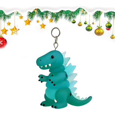 Ornements De Noël Pendentif en Acrylique 2D Décor D'Arbre En Verre Dinosaure Pour Les Célébrations De Fête Des Vacances D'Hiver Intérieur Et (1/5)