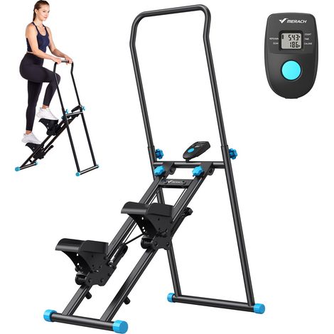 MERACH Stair Stepper for Home Exercise & Rehabilitation, Portable Cross Trainer Stepper with LCD & Adjustable Handlebars, Foldable, Height Adjustable
