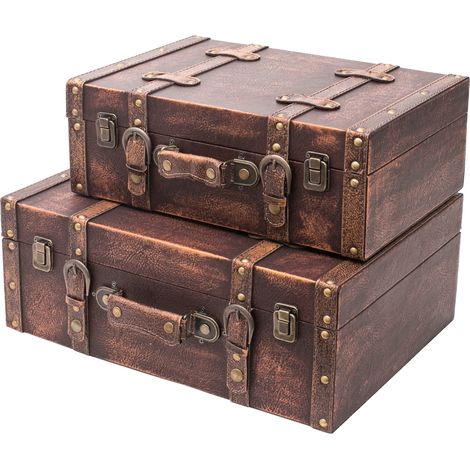 HMF VKO103 Holzkoffer im Vintage-Design, Klassik, 2er Set (1/5)