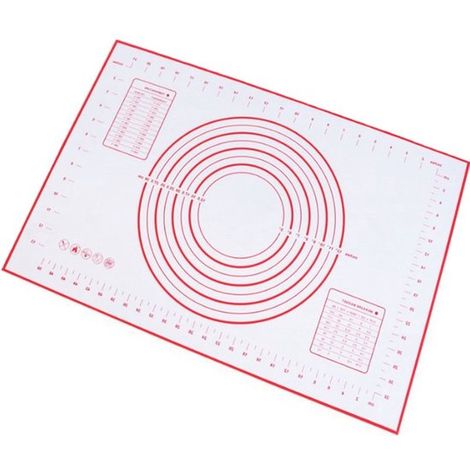 Tapis à pâte - Tapis de cuisson - Tapis de four antiadhésif en silicone - Tapis de cuisson à pizza - Tapis épais antidérapant en silicone blanc (1/5)