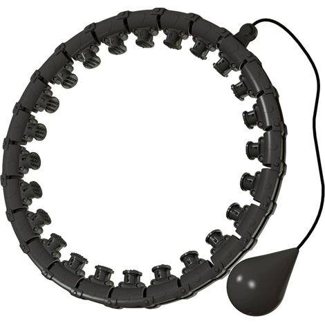 Grand cerceau de hula-hoop lesté et intelligent pour femmes adultes, 32 nœuds détachables, cerceau de fitness avec balle lestée et massage par rotation, pour l'amincissement et l'entraînement à domici (1/5)