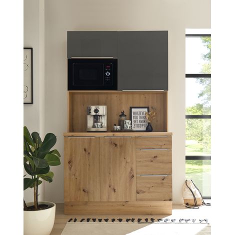 Cuisine Buffet Marleen Premium 120 cm Gris Chêne Artisan Respekta (1/4)