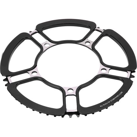 Pignon monodisque LP Litepro 58T pour vélo, en acier inoxydable, à cinq trous, noir (1/5)