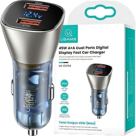 Usams Autoladegerät C29 45W 2xUSB-AFast Charge hellgold CC154CC01(US-CC154) (1/5)