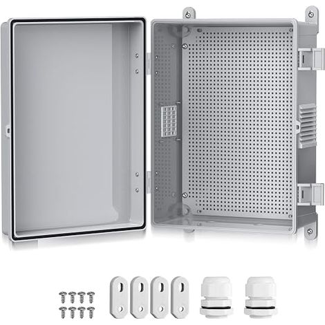 3 mm Thick ABS Outdoor Waterproof Electrical Enclosure Junction Box 60 kg Waterproof for Swimming Pools, Gardens, DIY Projects with Ventilation Window (40 x 30 x 16 cm - Opaque) (1/5)