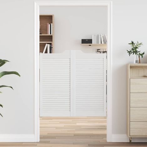 vidaXL Portes battantes 2 pcs Blanc Bois de pin massif