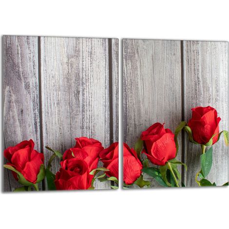 Protector de cristal para encimera de cocina 2x40x52 Rosas (1/5)