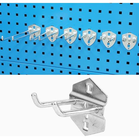 Support de rangement pour outils de quincaillerie 5PCS, panneau perforé, crochet mural, support de rangement pour outils de garage (50 x 6 mm) (1/5)
