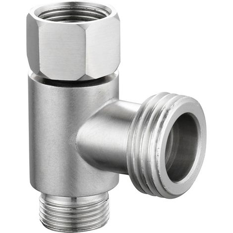 Raccord T 3 Voies - Filetage 3/8 Pouces et 1/2 Pouces - Acier Inoxydable - Pour Robinetterie Sanitaire - 1 Pièce (1/5)