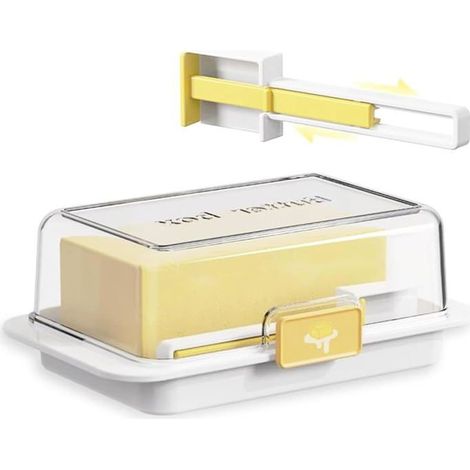 Beurrier mesureur avec coupe – Contient 500 g, graduations précises – Pour comptoir, frigo – Plastique sans BPA (1/5)