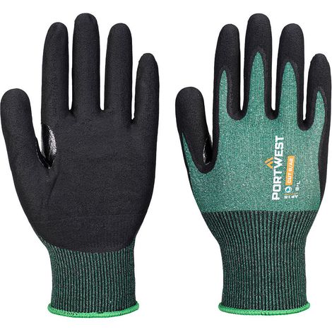Guanto Sg Grip15 Eco Nitrile (confezione da 12) - XS - Verde/nero - Portwest