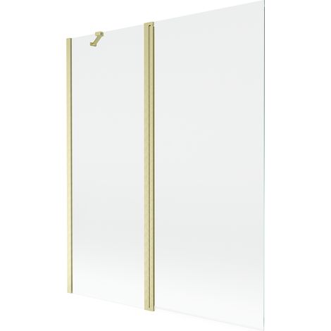 Mexen Mist paravento per doccia a 2 ante 140 x 150 cm, trasparente, oro spazzolato - 8A9-140-011-55-00 (1/5)