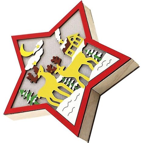 Étoiles de Noël illuminées, lanternes décoratives, veilleuse, décoration de Noël pour la maison, rennes (1/5)