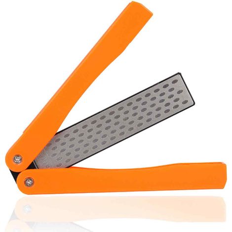 Pierre à aiguiser pliable double face 400/600 pour le camping en extérieur (jaune) (1/5)