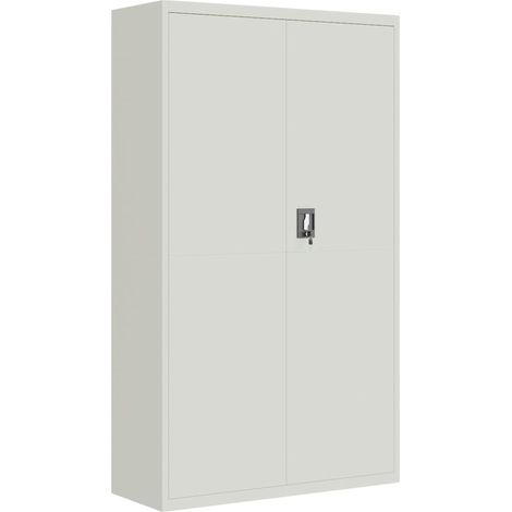 Cajoneras muebles de oficina puertas con cerradura 105 x 40 x 180 cm acero gris claro DEC024534