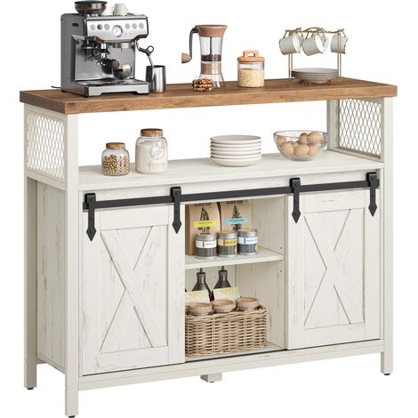 Buffet Cuisine, Meuble de Rangement, avec 2 Portes Coulissantes (1/5)