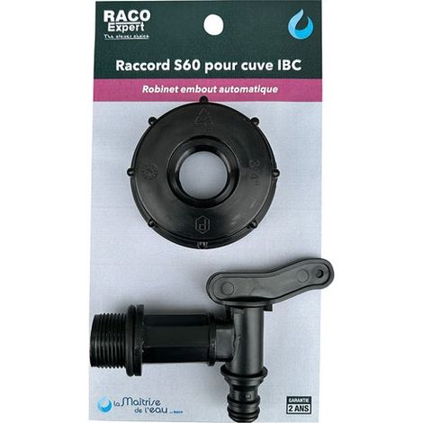 Kit Raccord cuve S60 - robinet 1/4 tour PP auto