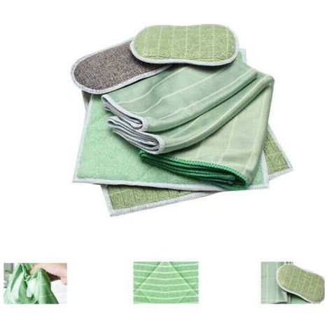 Lot de 6 Chiffon Bambou Microfibre pour Vitres Miroirs Carreaux Carrosserie Microfibre Bambou Vitre Ménage Salle de Bain (1/3)