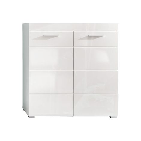 Amira Armoire à chaussures, 2 portes, blanc, blanc brillant.