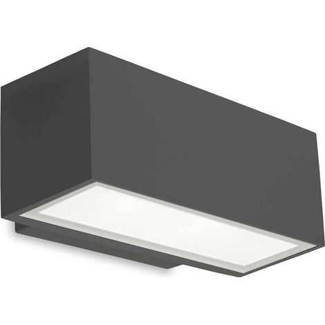 LedsC4 Afrodita - Applique Murale LED 12.7W et 1004lm avec Blanc Neutre 4000K. Diamètre 22cm. Structure en Aluminium. Usage Extérieur IP66. Coloris Gris