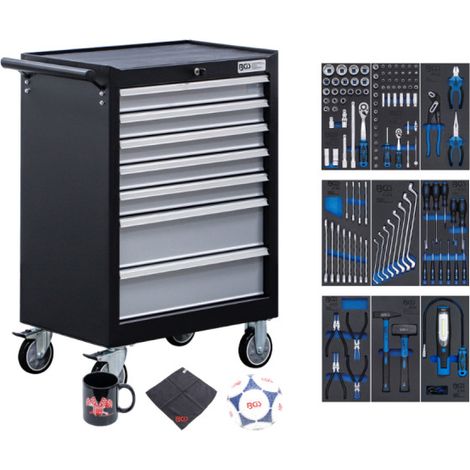 BGS Servante d’atelier, 7 tiroirs, avec 120 outils (1/5)