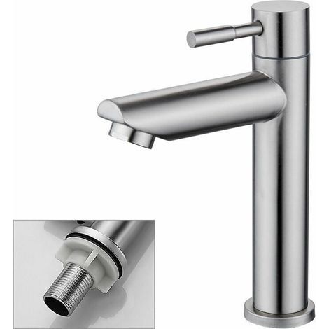 Jalleria – Robinet mélangeur lavabo eau froide – Cuivre durable finition chromée – Cartouche céramique sans plomb – Débit 9 l/min (1/5)